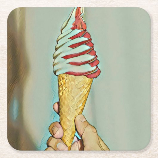 Schokoladeneis Rechteckiger Pappuntersetzer (Vorderseite)