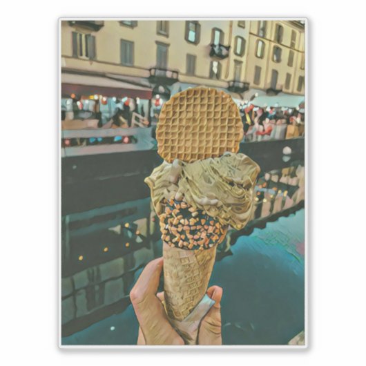 Schokoladeneis-Sprinklen Aufkleber (Vorderseite)