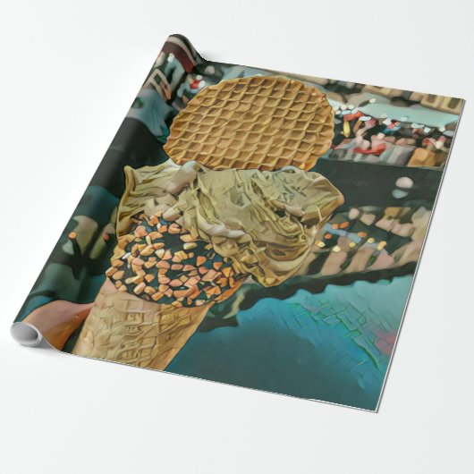 Schokoladeneis-Sprinklen Geschenkpapier (Ungerollt)