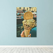 Schokoladeneis-Sprinklen Leinwanddruck (Insitu (Holzboden))