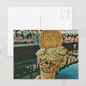 Schokoladeneis-Sprinklen Postkarte (Vorne/Hinten)
