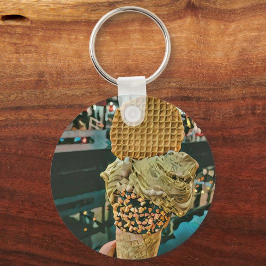 Schokoladeneis-Sprinklen Schlüsselanhänger (Vorderseite)