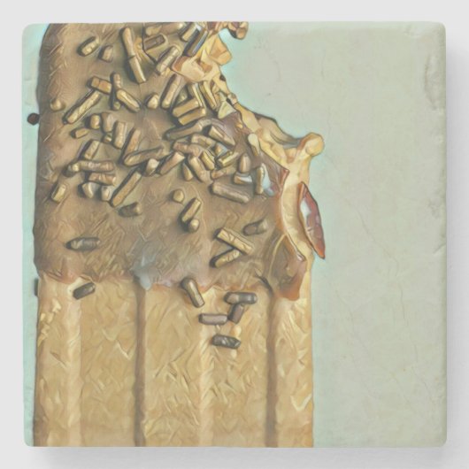 Schokoladeneis Steinuntersetzer (Vorderseite)