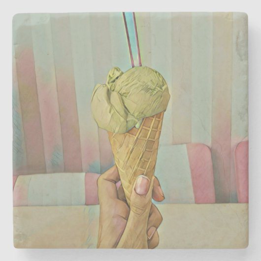 Schokoladeneis Steinuntersetzer (Vorderseite)