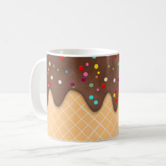 Schokoladeneis-Tropfen Kaffeetasse (Vorderseite Links)