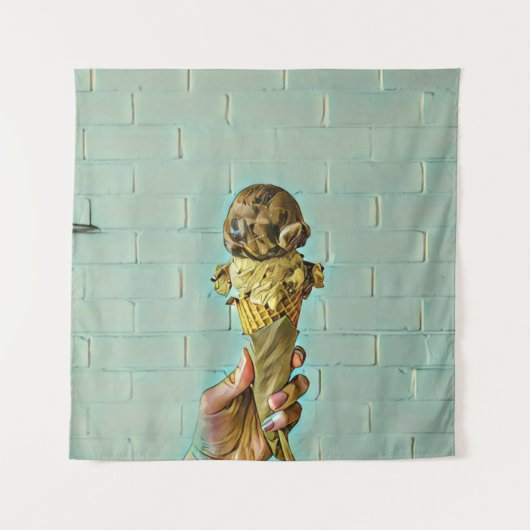 Schokoladeneis Wandteppich (Vorderseite)