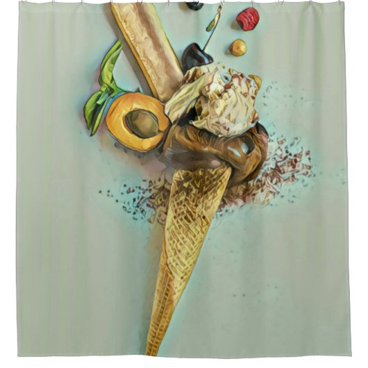 Schokoladeneisgeschenk Duschvorhang (Vorderseite)