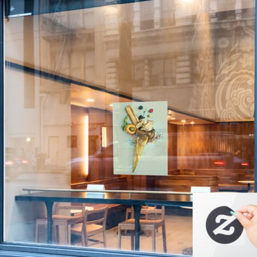 Schokoladeneisgeschenk Fensteraufkleber (Café-Fenster)