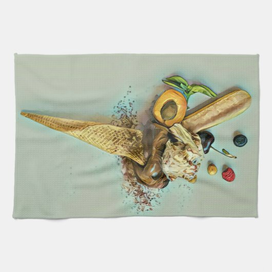 Schokoladeneisgeschenk Geschirrtuch (Horizontal)