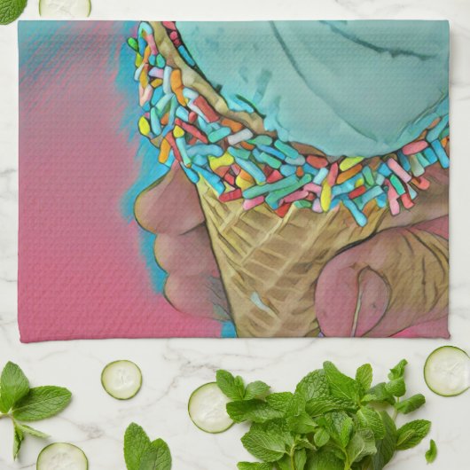 Schokoladeneisgeschenk Geschirrtuch (Gefaltet)