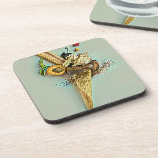 Schokoladeneisgeschenk Getränkeuntersetzer (Linke Seite)