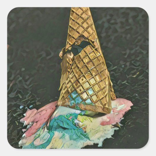 Schokoladeneisgeschenk Quadratischer Aufkleber (Vorderseite)