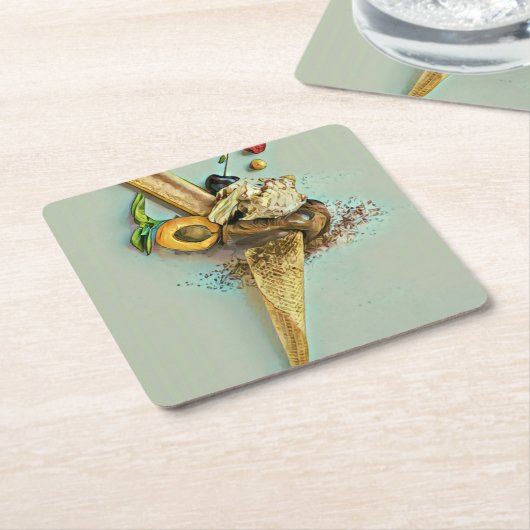 Schokoladeneisgeschenk Rechteckiger Pappuntersetzer (angewinkelt)