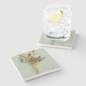 Schokoladeneisgeschenk Steinuntersetzer (Seitenansicht)