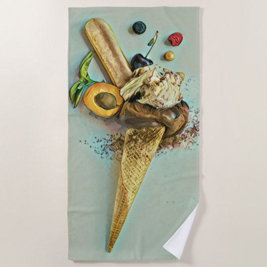 Schokoladeneisgeschenk Strandtuch (Vorderseite)