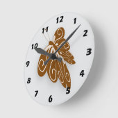 Schokoladenfarbene Schmetterlingsdesign Runde Wanduhr (Winkel)