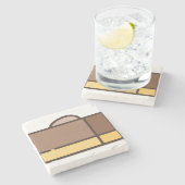 Schokoladenfleck Steinuntersetzer (Seitenansicht)