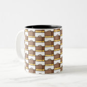 Schokoladenfleck Zweifarbige Tasse (Vorderseite Links)