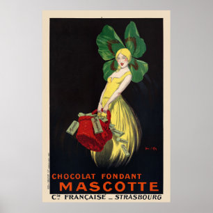 Schokoladenfondant Mascotte Vintage Poster 1920