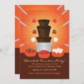 Schokoladenfondue-Party Einladung (Vorne/Hinten)