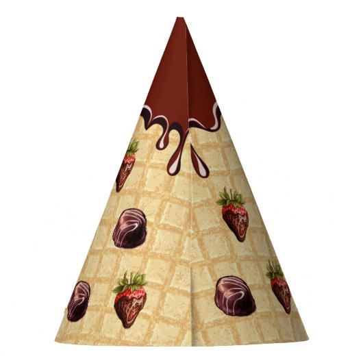 Schokoladenfresser, Schokoladenstrowbeere Partyhütchen (Rückseite)