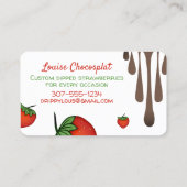 Schokoladengedeckte Erdbeerkonfektionen Visitenkarte (Rückseite)