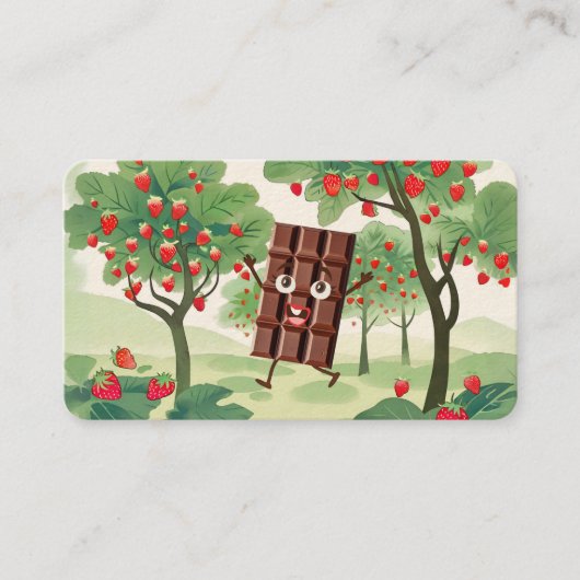 Schokoladengedeckte Erdbeerkonfektionen Visitenkarte (Vorderseite)