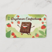 Schokoladengedeckte Erdbeerkonfektionen Visitenkarte (Vorderseite)