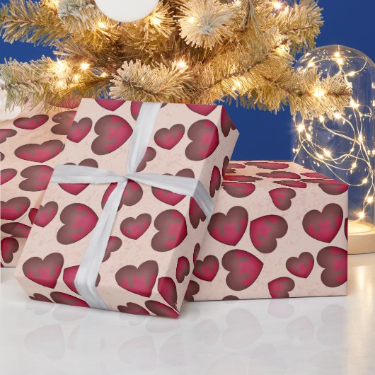 Schokoladengedeckte Herzen Geschenkpapier (Feiertage)