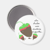 Schokoladengepökelte Erdbeeren Magnet (Vorderseite/Rückseite)