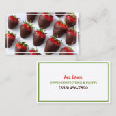 Schokoladengepökelte Erdbeeren Visitenkarte (Vorne/Hinten)