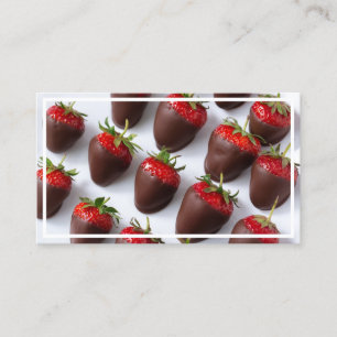 Schokoladengepökelte Erdbeeren Visitenkarte