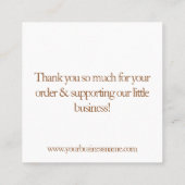 Schokoladengeschäft dank Karte (Rückseite)