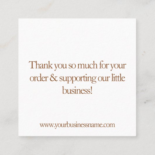 Schokoladengeschäft dank Karte (Rückseite)