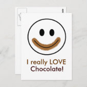 Schokoladengesicht "Ich habe wirklich LIEBE Schoko Postkarte (Vorne/Hinten)