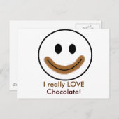 Schokoladengesicht "Ich habe wirklich LIEBE Schoko Postkarte (Vorne/Hinten)