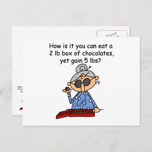 Schokoladengesicht Postkarte (Vorne/Hinten)