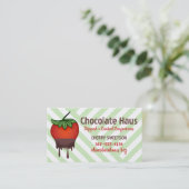 Schokoladengetränke aus Erdbeeren Süßwaren Visitenkarte (Stehend Vorderseite)