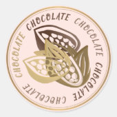 SCHOKOLADENGOLD BROWN CACAO BEANS GOLD BAND AUF PI RUNDER AUFKLEBER (Vorderseite)