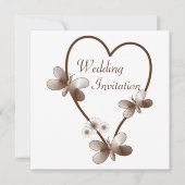 Schokoladenherz und Schmetterlinge Einladung zur H (Vorderseite)