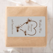 Schokoladenherz und Schmetterlinge Mini-Weinetiket (Insitu)