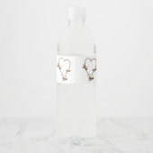 Schokoladenherz und Schmetterlinge Wasserflaschenetikett (Rückseite)