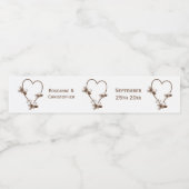 Schokoladenherz und Schmetterlinge Wasserflaschenetikett (Einzelnes Label)