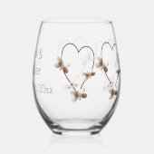 Schokoladenherz und Schmetterlinge Weinglas Ohne Stiel (Rückseite)