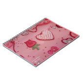 Schokoladenherzen und Rose Zuckerrüben Notizblock (Linke Seite)