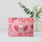 Schokoladenherzen und Rose Zuckerrüben Postkarte (Stehend Vorderseite)