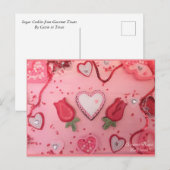 Schokoladenherzen und Rose Zuckerrüben Postkarte (Vorne/Hinten)