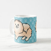 Schokoladenhunde Spitz Hunde auf blau Kaffeetasse (Vorderseite Links)