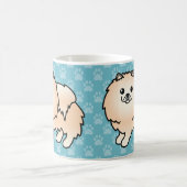 Schokoladenhunde Spitz Hunde auf blau Kaffeetasse (Mittel)