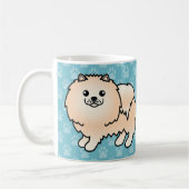 Schokoladenhunde Spitz Hunde auf blau Kaffeetasse (Links)